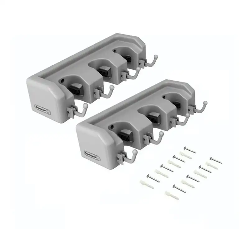 

Wall Storage Organizer Set with 3 Slots and 4 Hooks, Gray