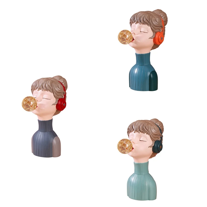 Скандинавский кристалл жевательная резинка статуя девушки скульптура из смолы