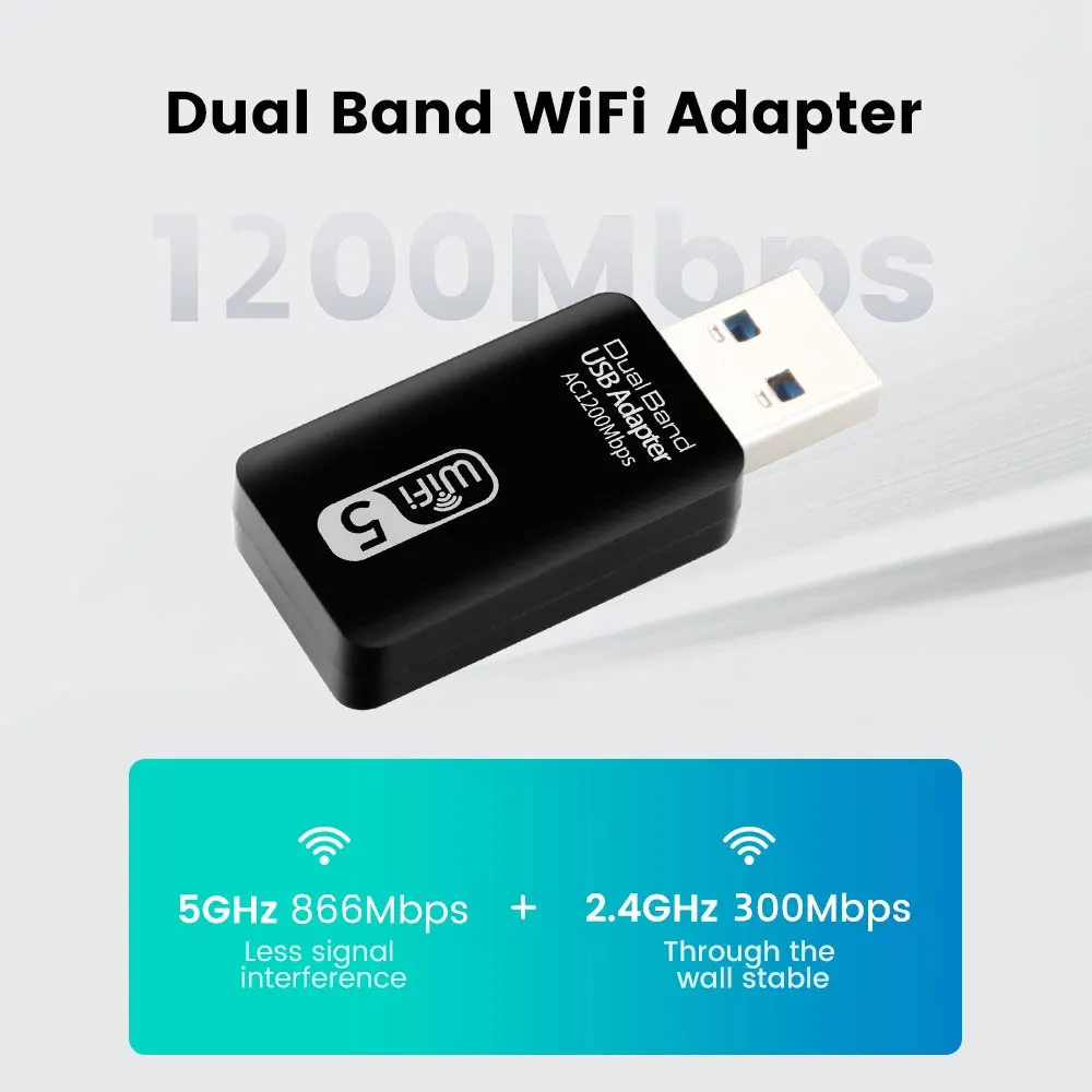 Беспроводной USB Wi-Fi адаптер Kebidumei 2 4 Мбит/с два диапазона ГГц/5 ГГц Lan ключ 802.11ac для