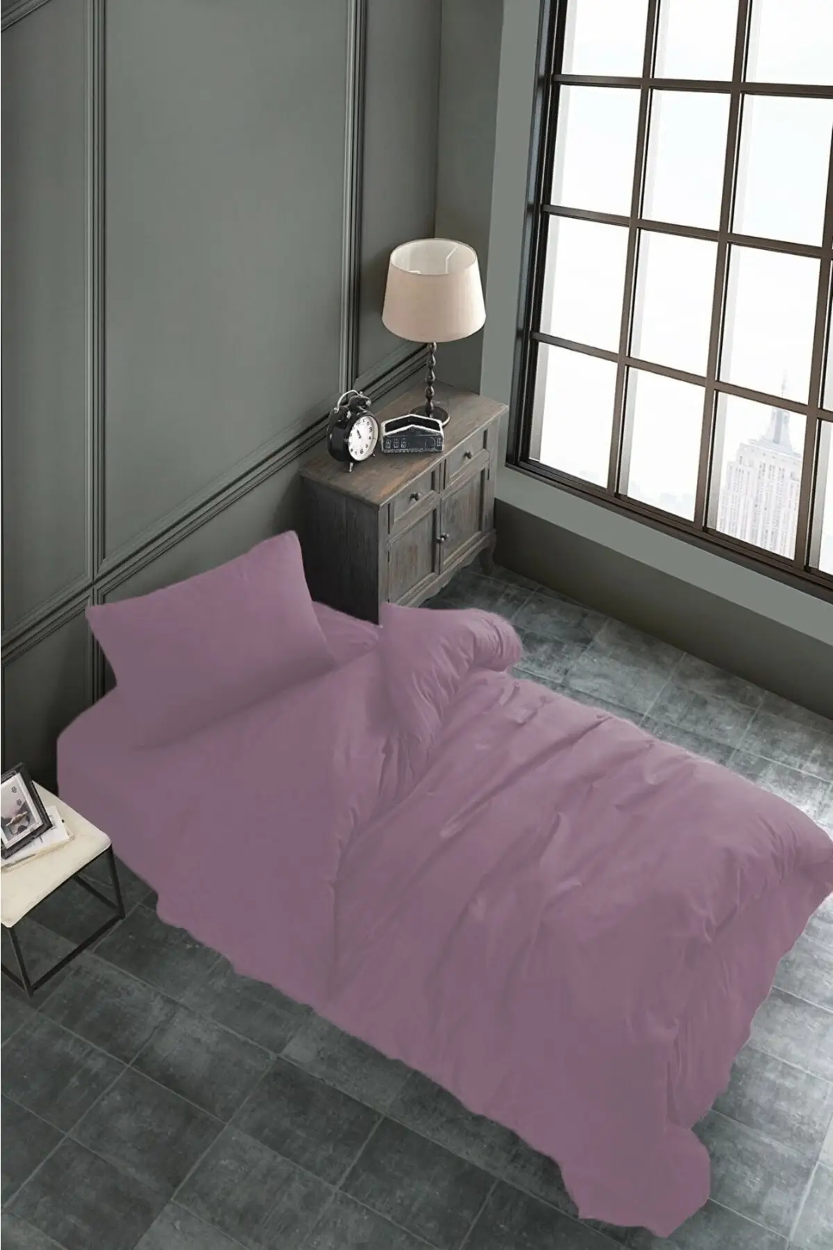 

Akfil Cotton Damson Single Duvet Cover Set Cotton-Polyester 160x220 Tires Purple Bedroom Textile Home & Furniture
