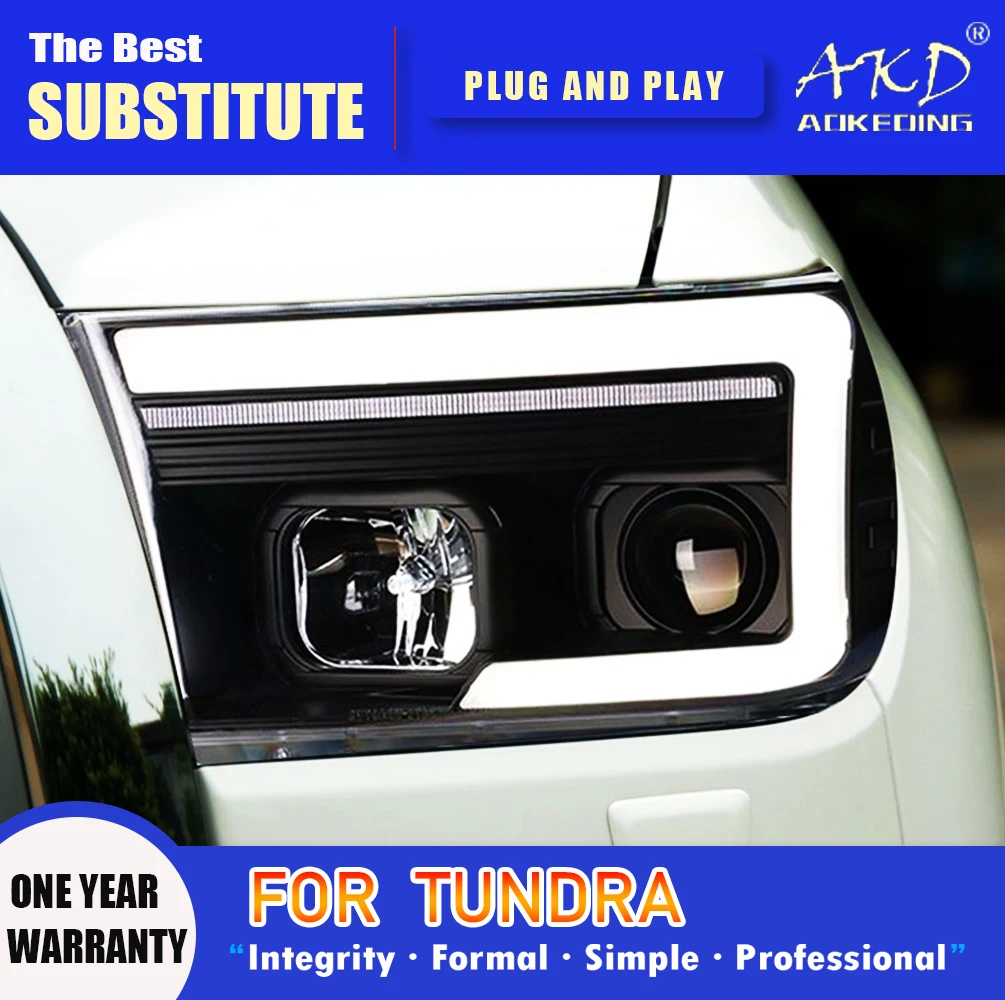 

AKD Head Lamp for Toyota Tundra LED Headlight 2007-2013 Headlights Tundra DRL Turn Signal High Beam Angel Eye Projector Lens