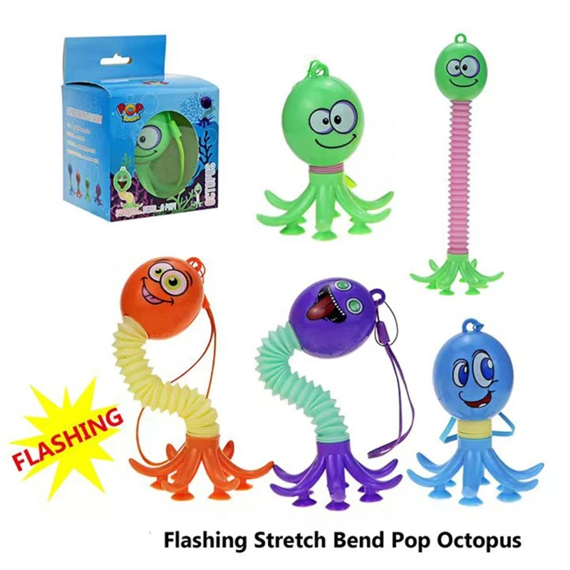 

Kids Party Favors Sensory Toys Light Up Spring Tubes Fidget Toys Large LED Glow Sticks Glow in the Dark Relief Toys P31B