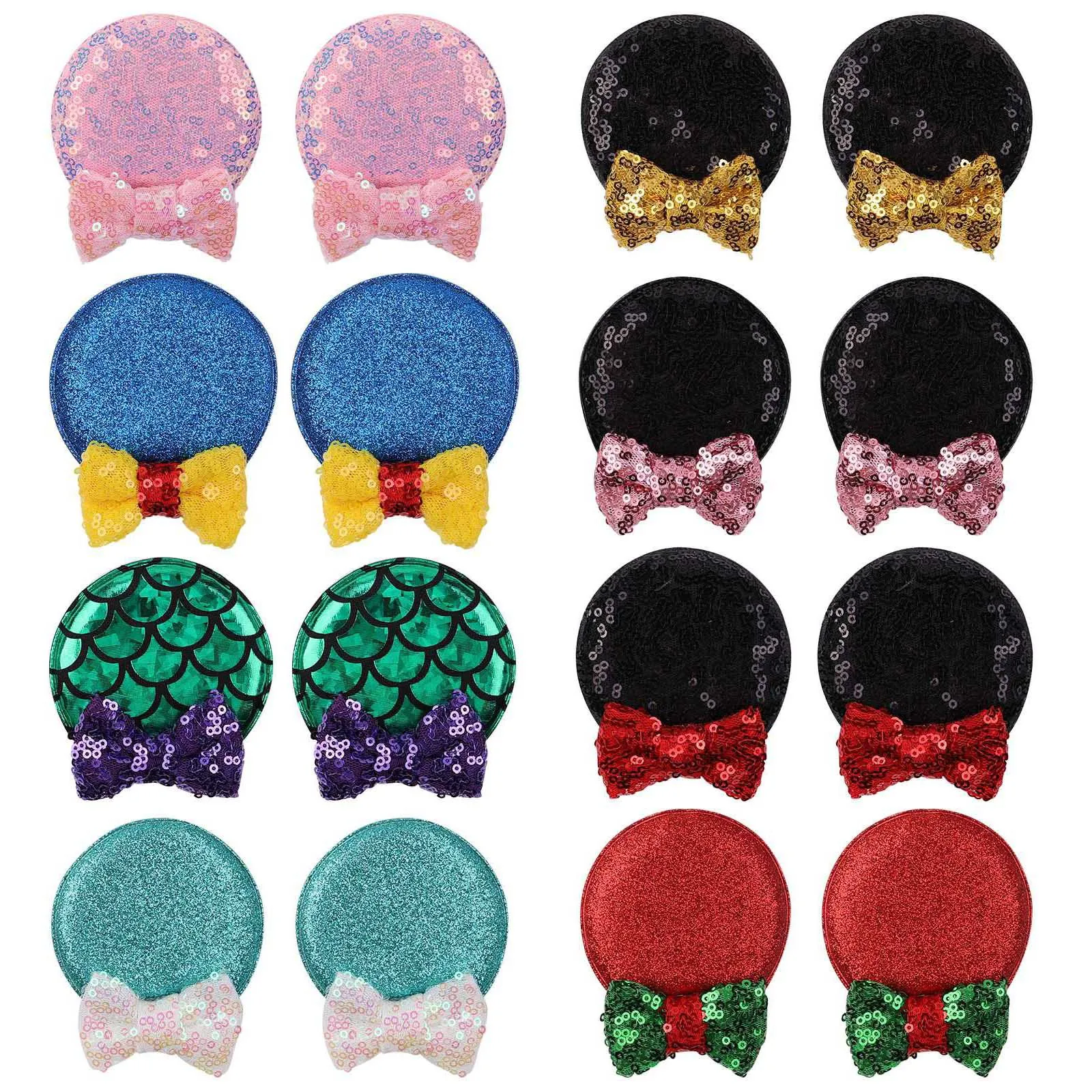 

2pcs/pair Cute Glitter Cartoon Ears Bow Hair Clips Kids Festival Hairpins Party Gift Barrettes Girls Hair Accessories Headwear