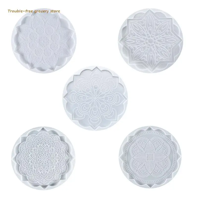 

Mandala Tea Tray Coaster Mold Silicone Epoxy Resin Placemat Coaster Molds Set