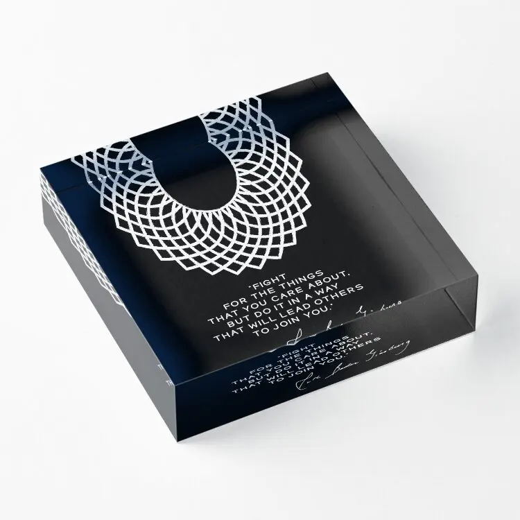 Dissent Воротник Rbg Плакат Ruth Bader G Акриловый Блок Свадьба Забавный Домашний