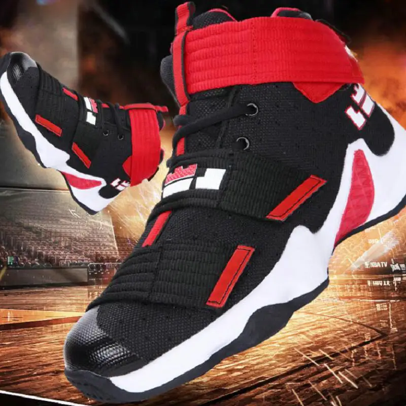 Men's Sports Basketball Shoes Air Damping Outdoor Sneakers Women High Top Breathable Tennis Trainers Anti-skid Men Running Boots
