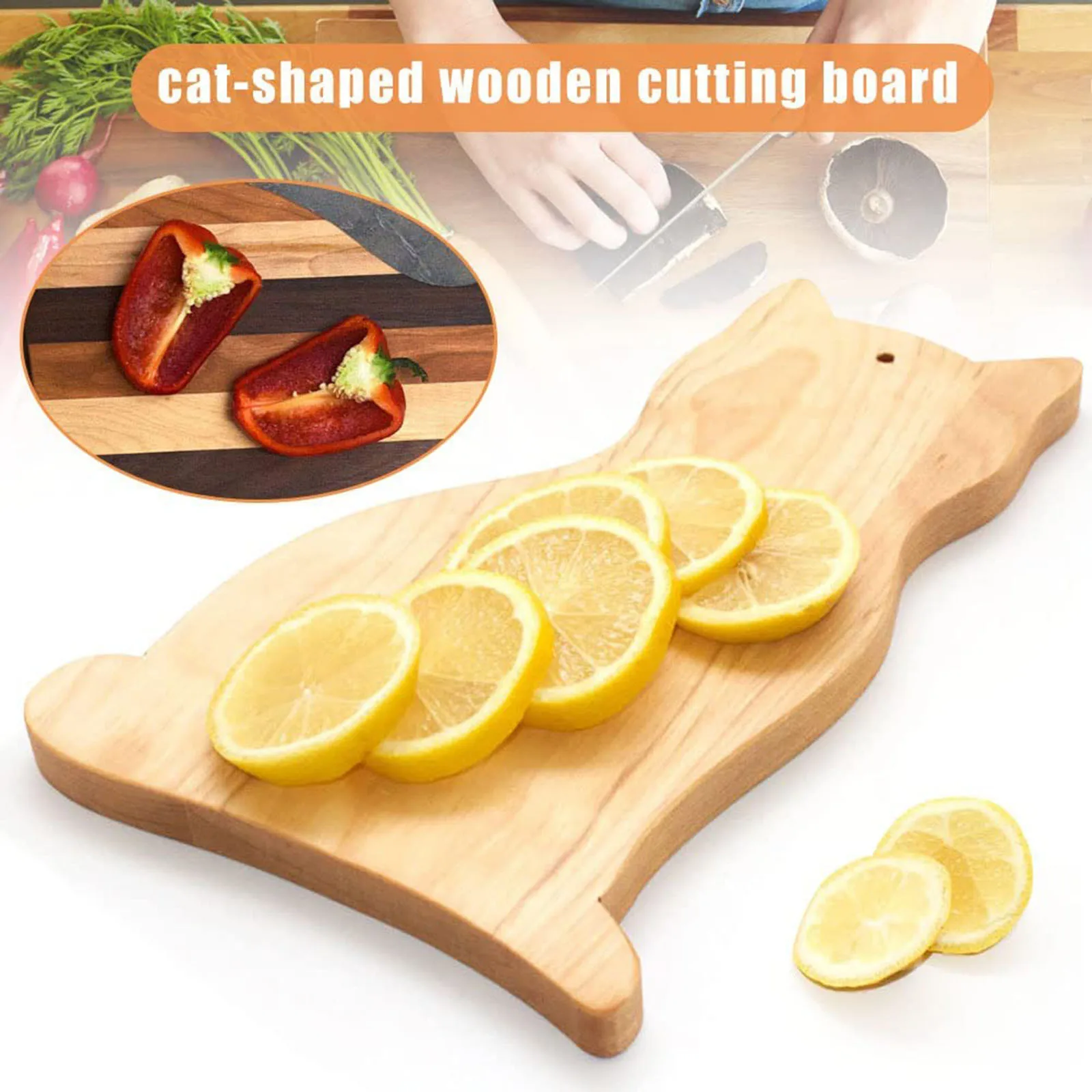 

Wooden Chopping Board Cat Shaped Durable And Easy To Clean Sculptures Blue Ornaments for Christmas Tree Gold Plastic Ornaments