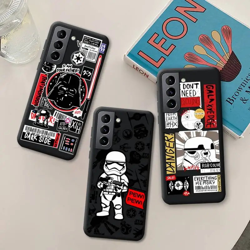 Star Wars Logo Label Sticker Phone Case for Samsung Galaxy S22 S21 Ultra S20 FE S9 Plus S10 5G lite 2020 Silicone Soft Cover