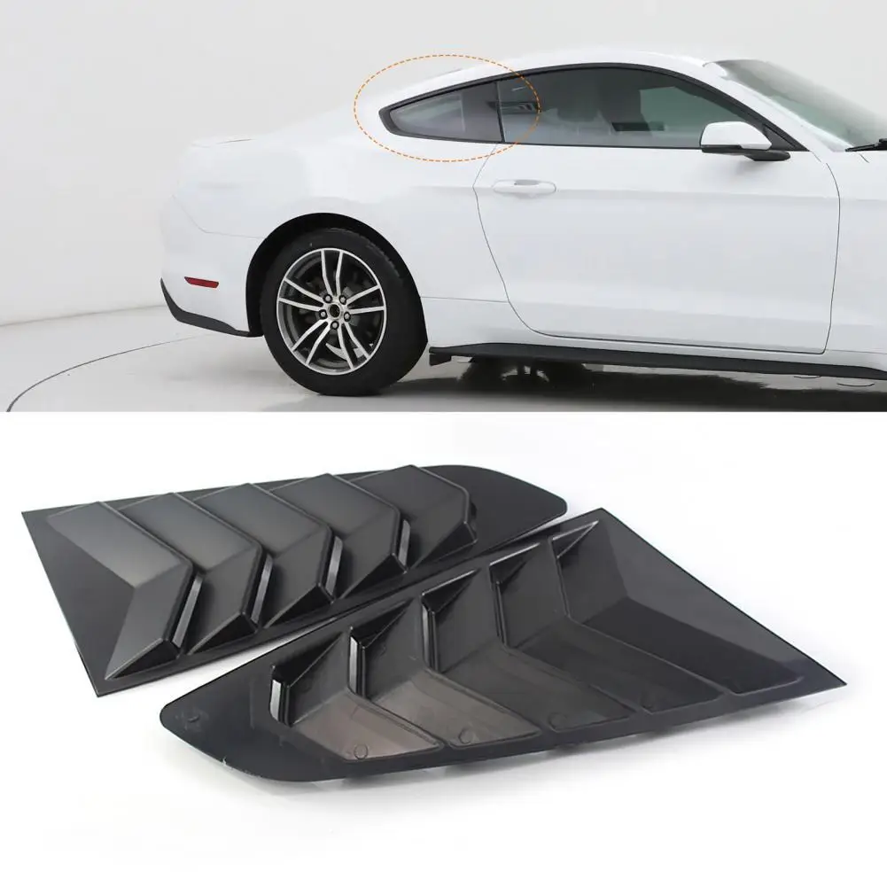 

2Pcs Matte Black Side Window Scoops Durable Window Louvers Vents Covers for Ford Mustang 15-17