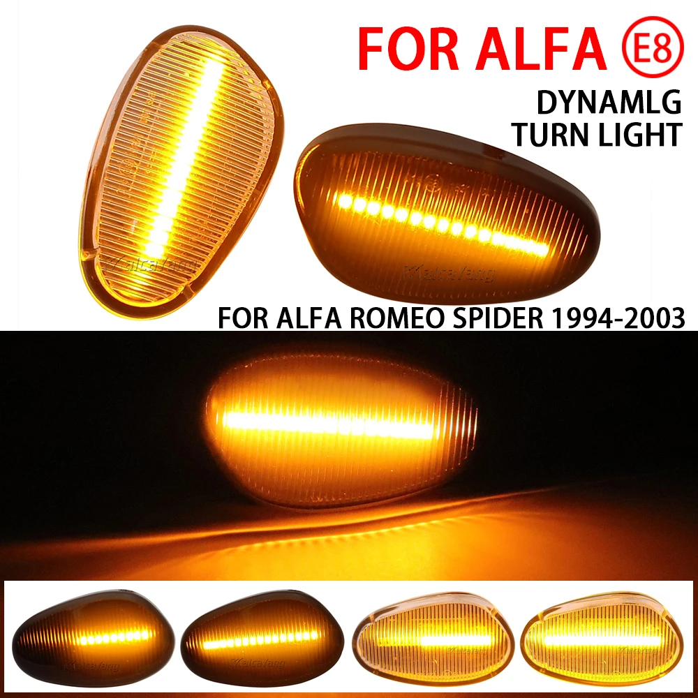 

2x Fender LED Dynamic Turn Signal Lamp Side Marker Indicator Sequential Blinker Lights For Alfa Romeo 145 146 Type 930 1994-2001