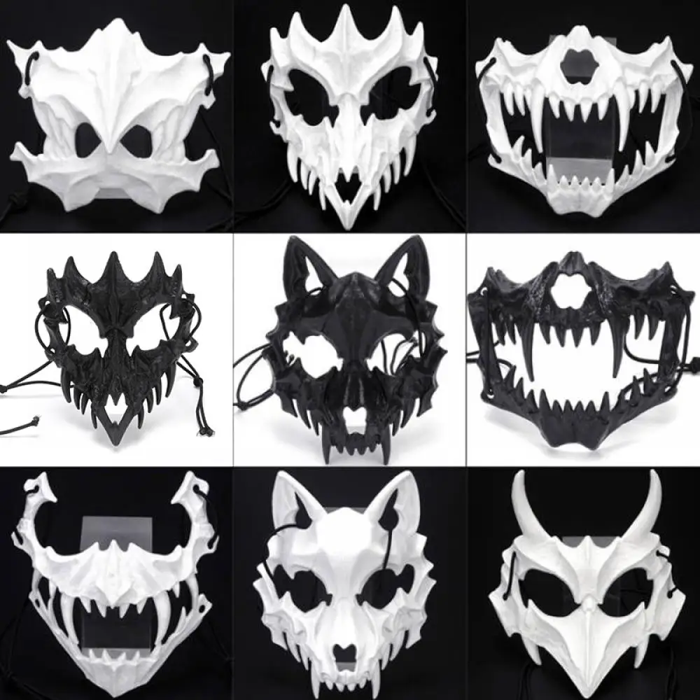 

Halloween Adjustable Skull Mask Funny Fear Prom Mask Halloween Dress Up Two-Dimensional Cos Accessories Holiday Gifts