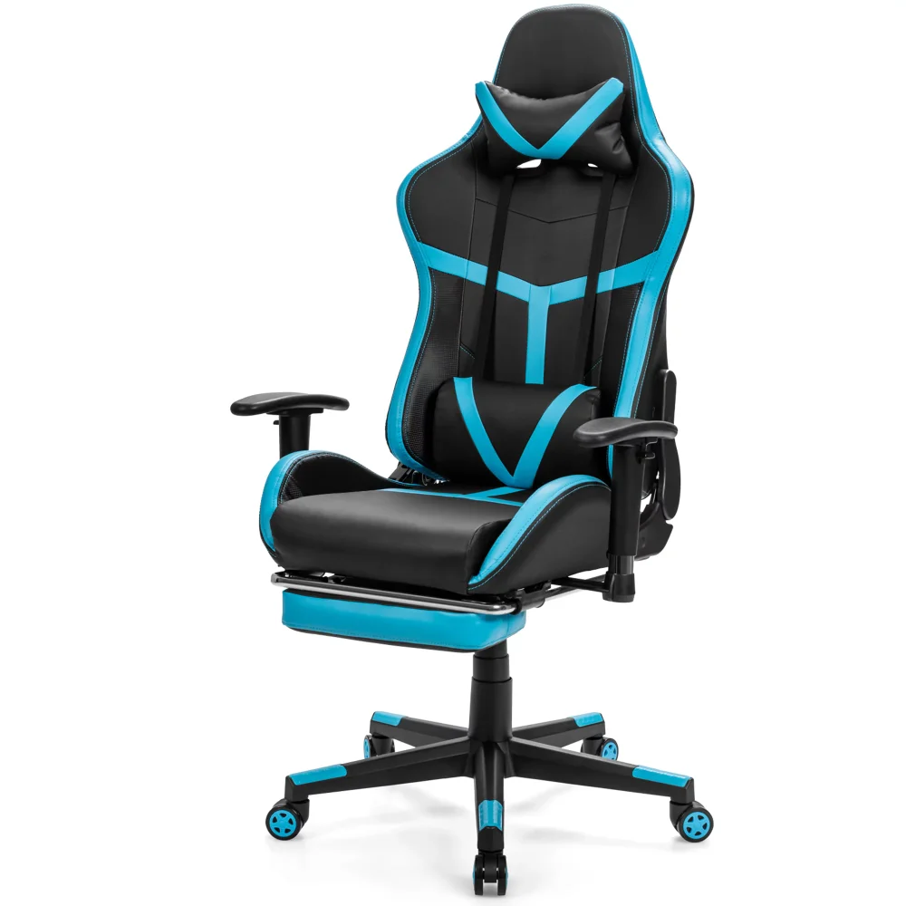 

Gymax Massage Gaming Chair Reclining Racing Chair High Back w/Lumbar Support Footrest