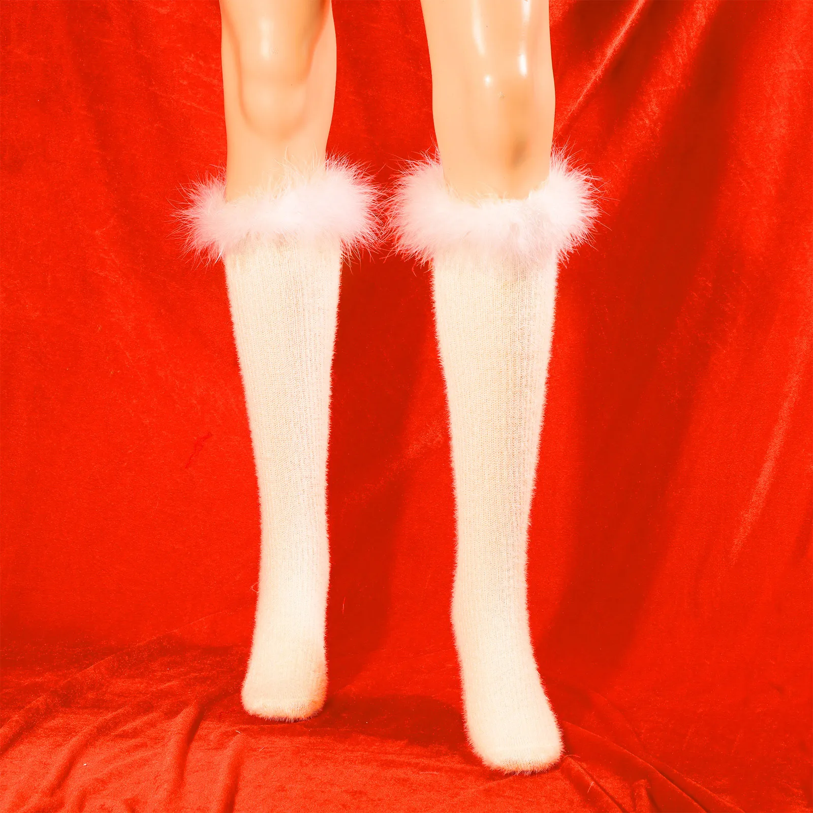 Носки женские до середины икры с перьями пикантные домашние напольные чулки в
