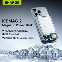 SHARGE ICEMAG 2 Power Bank с активным охлаждением, 10000 мАч, магнитный аккумулятор, сертифицированный Qi2, портативное зарядное устройство MagSafe 15 Вт для iPhone16