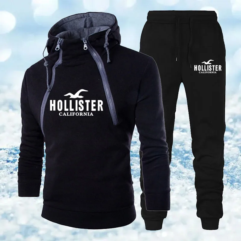 

2024 Men's Hight Quality Brand Print Tracksuits Hoodeds+Sweatpants Sweatshirt Outdoor Sports Double Zipper Hoodies Sports Tops