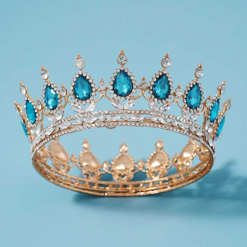 

Мечтательная благородная синяя Корона, полная ретро-стиля, предназначенная для женских конкурсов красоты