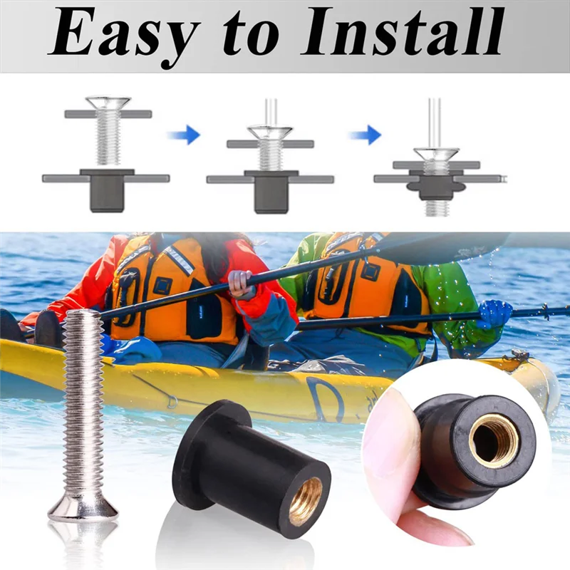 36 пар неопреновых гаек M4/M5/M6 с винтом из нержавеющей стали резиновые гайки для