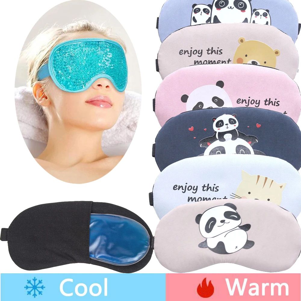 

Gel Ice Pack Eye Patches Silk Sleep Facial Mask Soft Panda Eye Shade Cold/Warm Comfort Sleeping Mask Eyeshade Korean Eyepatch