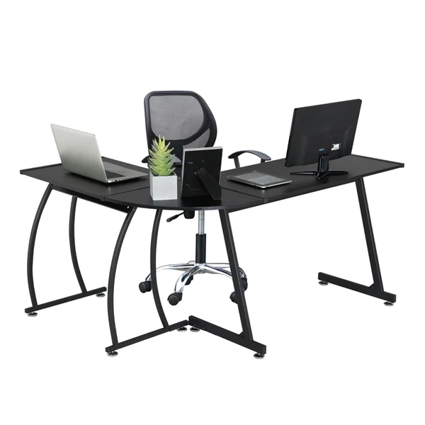 

POPTOP L-Shaped Corner Home Office Computer Desk, Black