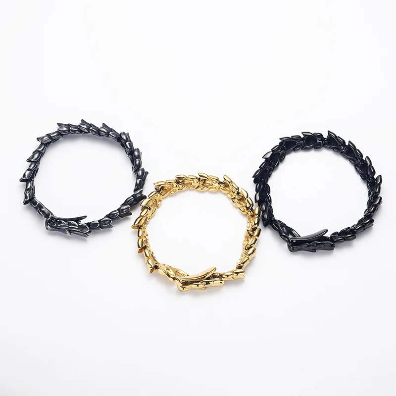 Браслеты-цепочки в стиле панк-рок для мужчин ювелирные украшения из титановой