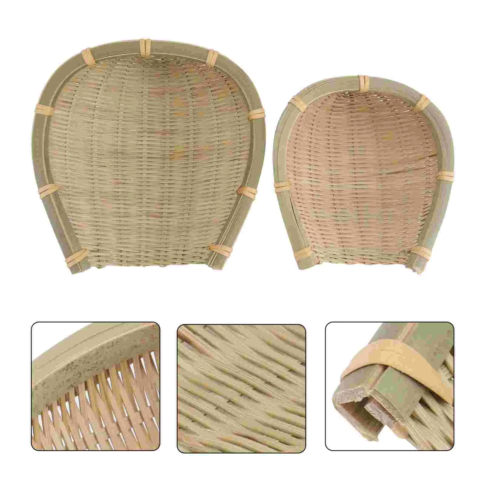 

Basket Storage Fruitfood Serving Baskets Tray Wicker Bread Woven Kitchen Colander Weaving Picnic Bowl Fruits Container Strainer