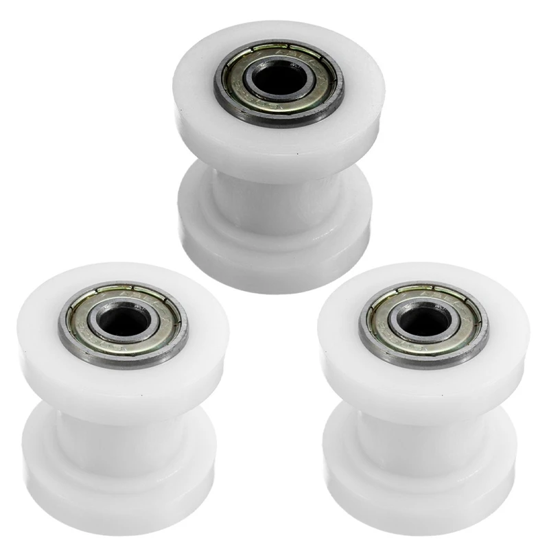 

3X Off-Road Motorcycle Retrofit Chain Guide Sprocket Chain Tensioner Rolling Wheel For The XR CRF KLX110 (White)