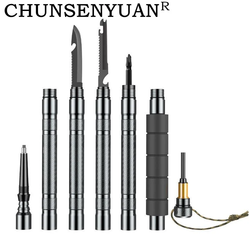 

Multifunctional Self-Defense Tactical Stick Camping Telescopic Folding Walking Stick Trekking Pole For Survival In The Wild