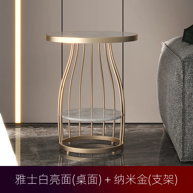 

Side Table Light Luxury Simple Modern Bedside Table Nordic Round Table Living Room Sofa Marble Small Coffee Table Side Cabinet