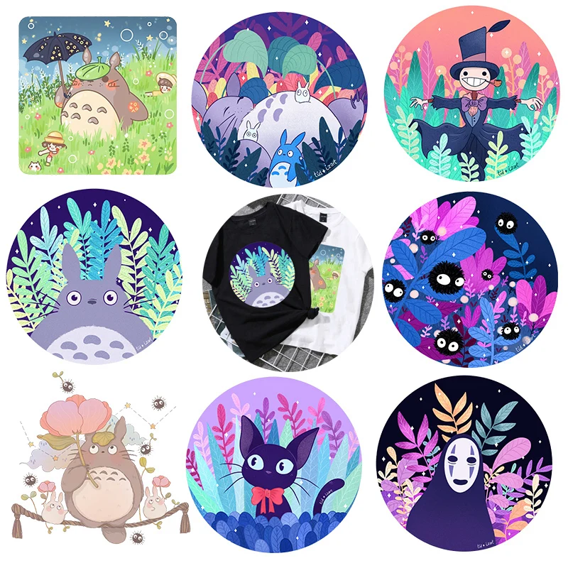 

Iron On patches Cartoon cute Japanese anime My Neighbor Totoro faceless boys T-shirt printing heat transfer DIY clothing