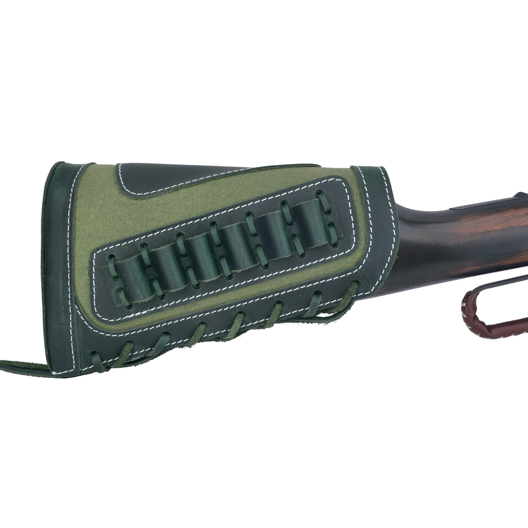 

OP Canvas With Leather Gun Buttstock Rifle Cover Cartridge Ammo Holder For .308 .300WSM .40-82 .30-06 .45-70 .40-65, 6XC