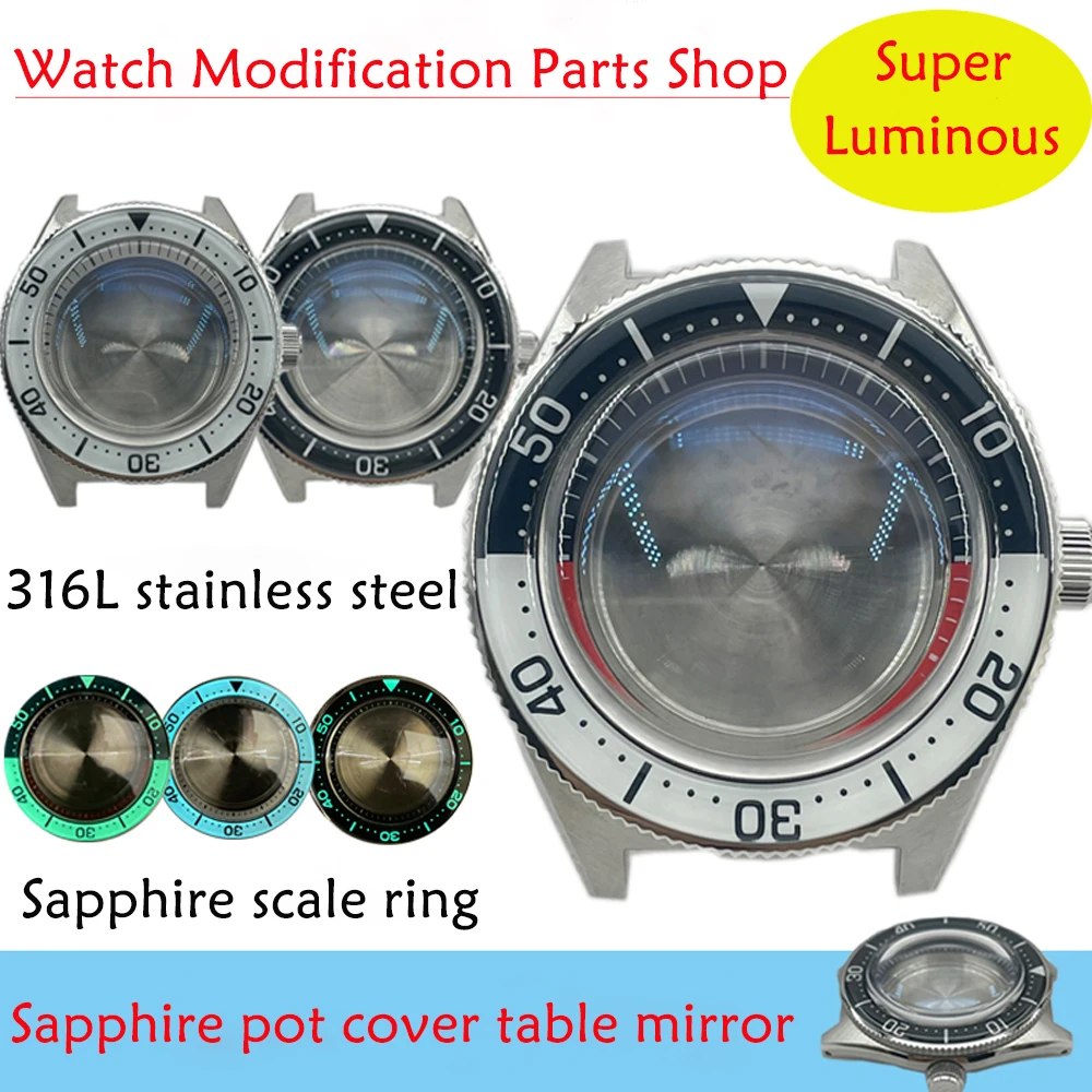 

SBDC053 Watch Case For Seiko NH35 NH36 Automatic Movement Sapphire Bubble Mirror Full Luminous Ceramic Bezel 200m Waterproof