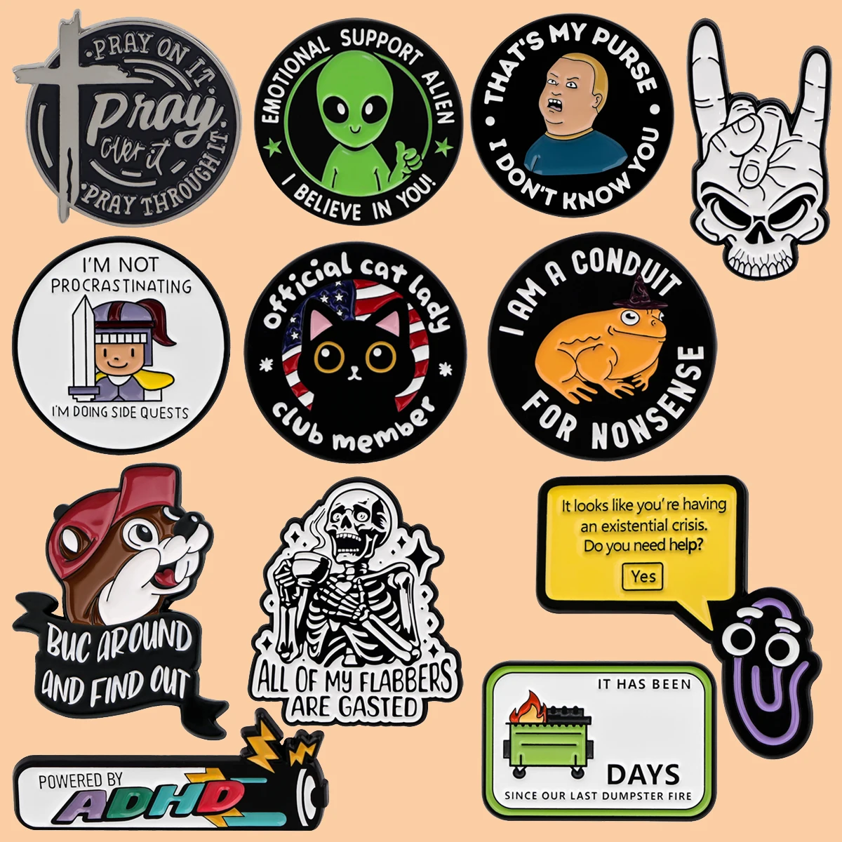 Американский флаг черный кот инопланетянин цитаты эмалированные булавки для