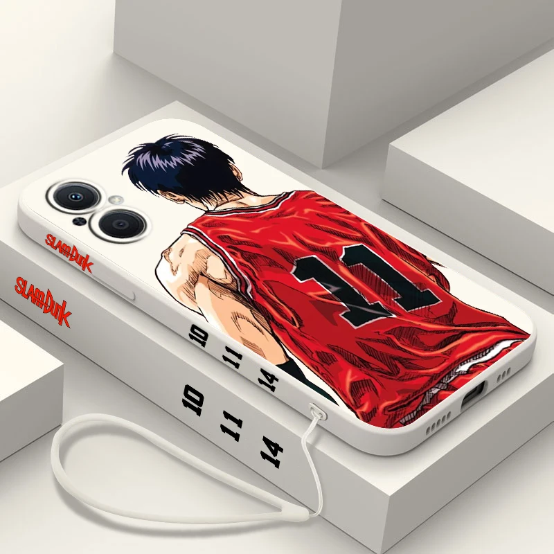 

SLAM DUNK uniform number 10 11 Phone Case For OPPO Find X5 X3 X2 Lite Pro Neo A5 A53 A94 4G 5G Liquid Left Rope Soft Cover