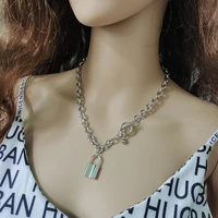 creative new hip hop small lock necklace disco design sense of choker chain pendant necklace jewlery