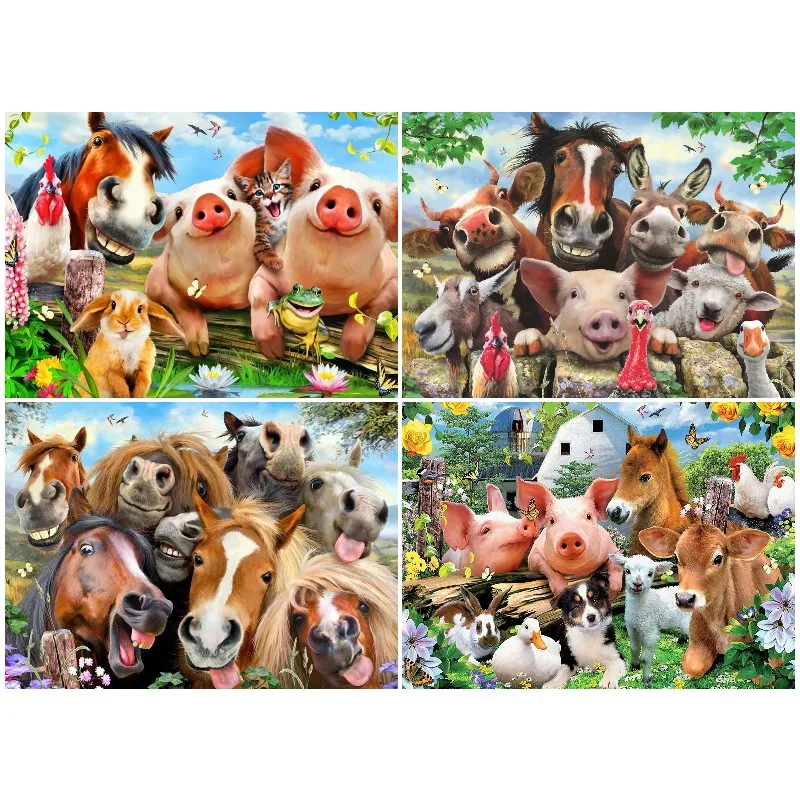

DIY Diamond Painting Farm Animal Cow Horse Donkey Pig Chick Duck Full Square Mosaic Picture Of Rhinestones Embroidery Decor