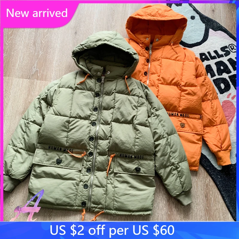 Human Made Down Jacket High Quality Military Style Men Women Autumn Winter Zipper Human Made Hooded Coat