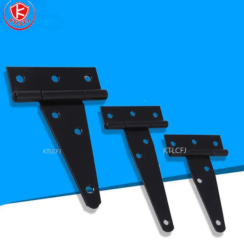 

1PC T Shape Hinge and Galvanized iron Hinge for Cabinet Shed decoration Garden Wooden Door Gate Black hardware accessories