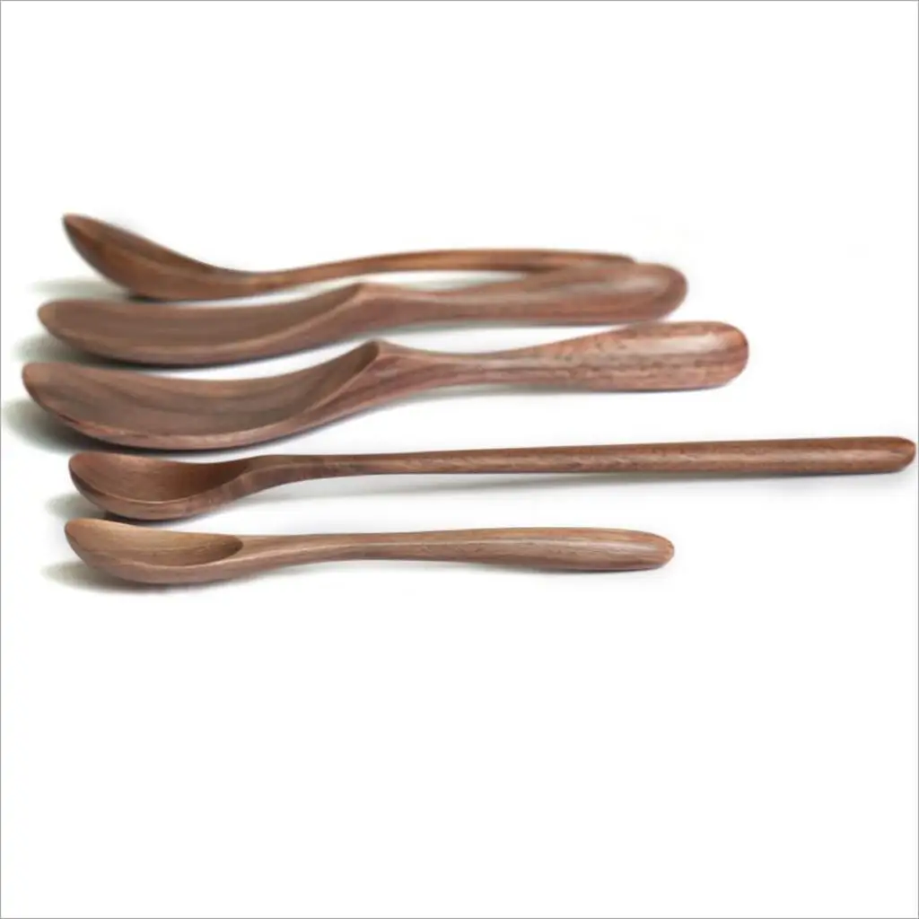 

Wooden Soup Spoon Rice Paddle - Hotel Buffet Serving Spoons Black Walnut