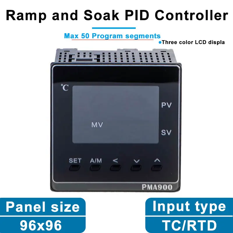 

96*96 TC/RTD K pt100 Input SSR/RELAY/ 0-10V 4-20mA Analog Output Max 50segments Ramp and Soak Pid Temperature Controller