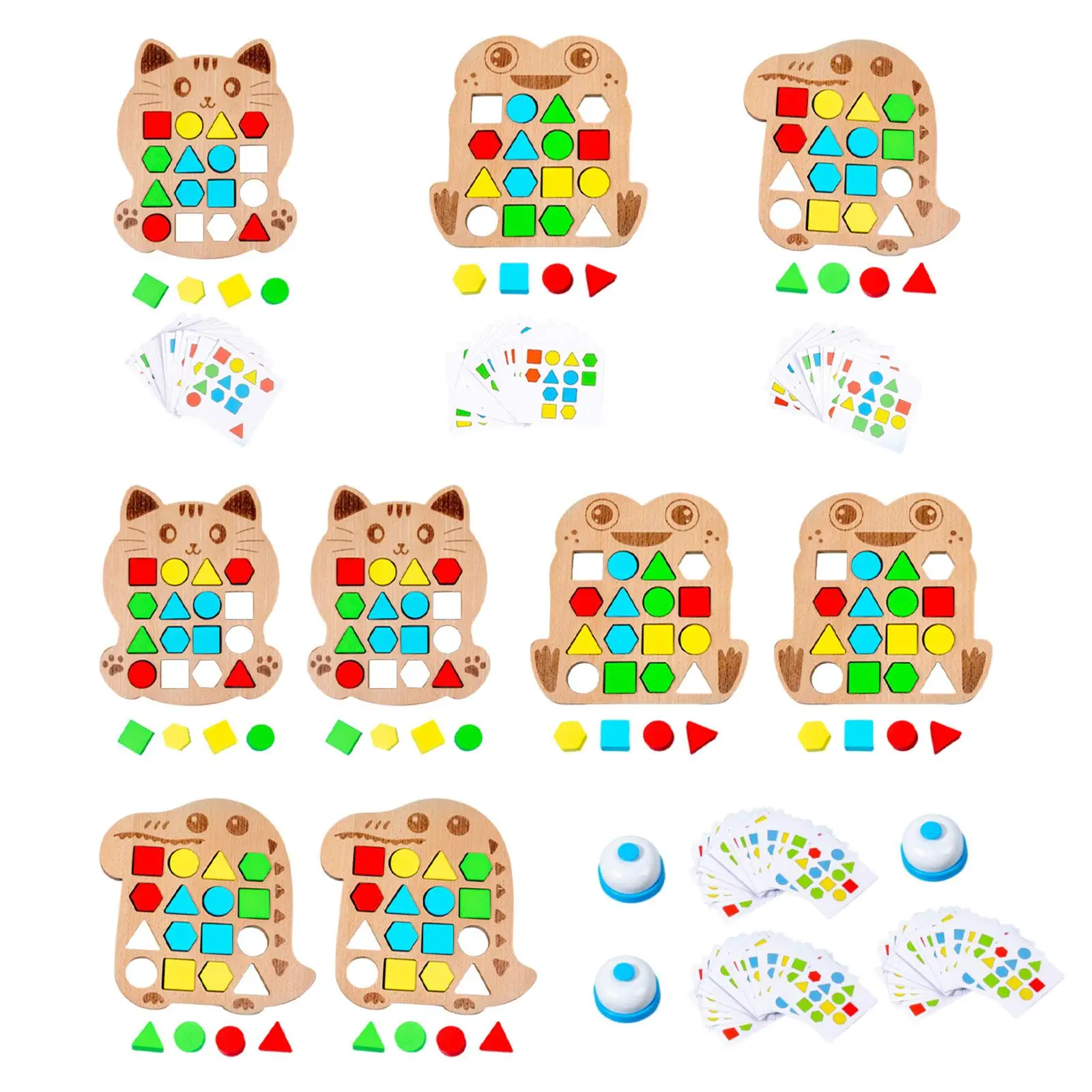 

Shape Matching Puzzle Game with 15 Cards Montessori Educational Toy Geometric Shape Matching Puzzle Game for Toddlers Boys Girls