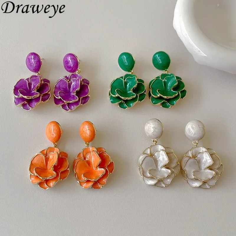 Женские серьги-гвоздики Draweye изысканные Винтажные серьги в Корейском стиле