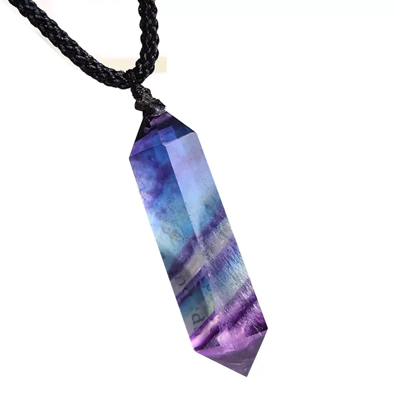 

Crystal Hexagonal Pendant Necklace Brazil Amethysts Reiki Mineral Jewelry Increase Charm Women Or Man meditation Gifts