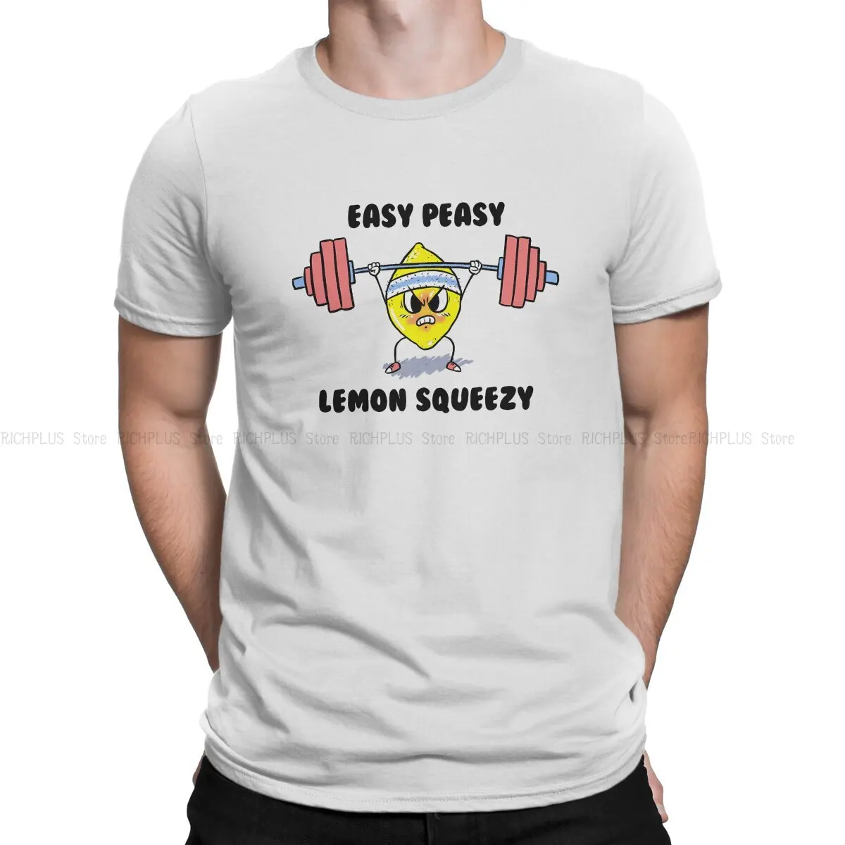 

Bodybuilding Fitness Man TShirt Easy Peasy Lemon Squeezy Individuality Polyester T Shirt Original Streetwear New Trend