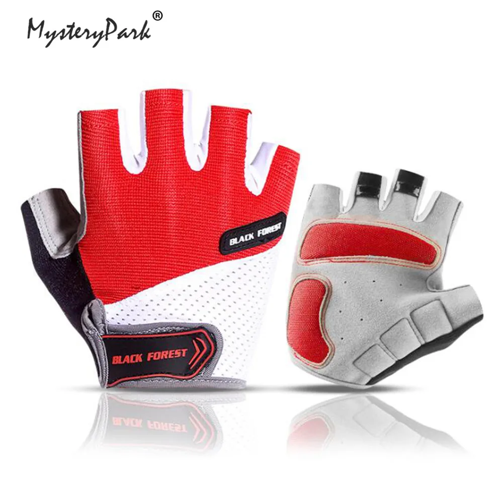 

MysteryPark Sports Cycling Gloves Padded Half Finger Bicycle Gloves Shock-Absorbing Anti-Slip Breathable MTB Road Biking Gloves