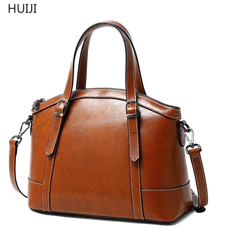 

Сумка-тоут женская из натуральной кожи, модный роскошный саквояж в подарок, сумочка-тоут на плечо, цвет черный/коричневый/красный