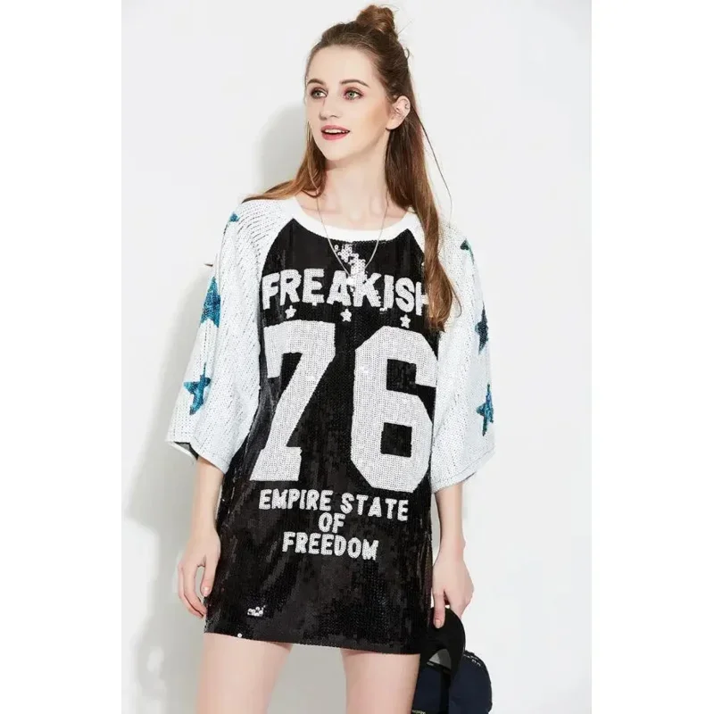 Новый женский костюм болельщика с блестками для джазовых танцев сексуальный в