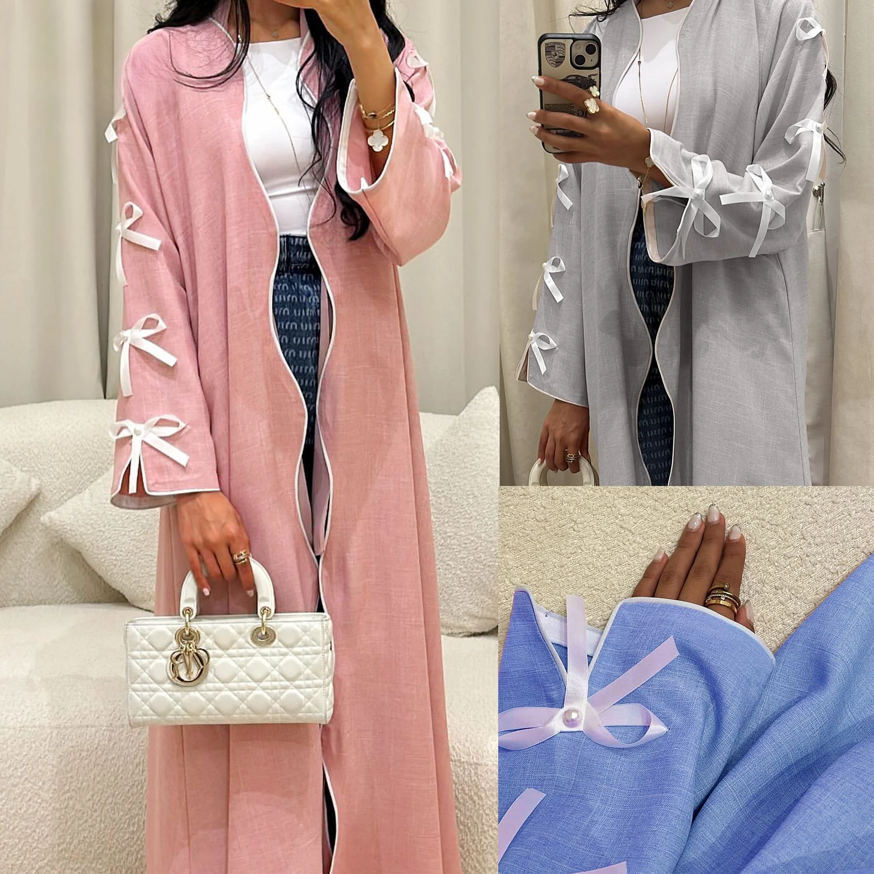 Ближний Восток Дубай Чистая красота Лук Халат Платье Абая Кардиган