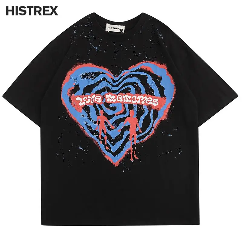 

Уличная мужская футболка в стиле панк, футболки с графическим рисунком для пар, летняя хлопковая футболка в стиле хип-хоп 2023 года, женские топы в стиле хип-хоп Y2k, одежда унисекс