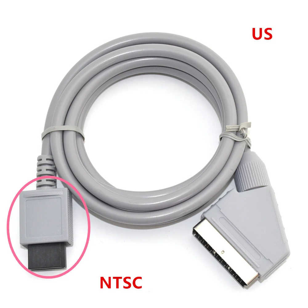 

For Wii Console 50pcs Game RGB Scart Cable Video HD HDTV Cord EU/US Plug