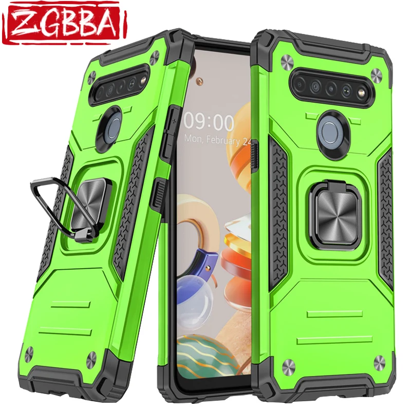 

ZGBBA Shockproof Phone Case For LG K51 K31 K61 K22 K52 K50S K40S K92 5G Magnetic Anti-Fall Ring Back Cover For LG Q61 Q630 G9